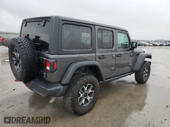 2023 Jeep Wrangler Rubicon with VIN 1C4HJXFN6PW509741, listed as a Copart auction lot 46056775 with 21,755 mi miles and Salvage title. Bid and sale history available at DreamBid. Image 3.