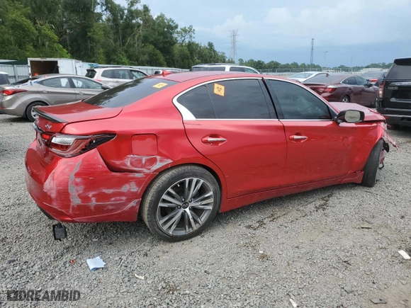 2021 Infiniti Q50 3.0t SENSORY with VIN JN1EV7CP4MM700307, listed as a Copart auction lot 67297684 with 0 mi miles and Non Repairable. Bid and sale history available at carsss.com. Image 3.