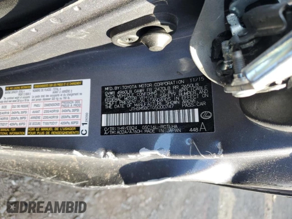 2016 Lexus RC 300 F Sport with VIN JTHSM5BC1G5000747, listed as a Copart auction lot 50856835 with Not provided miles and Salvage title. Bid and sale history available at DreamBid. Image 14.