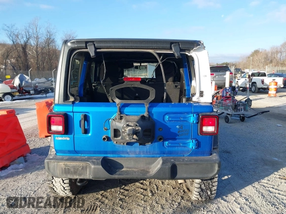 2021 Jeep Wrangler Unlimited Sport S with VIN 1C4HJXDN4MW779291, listed as a IAAI auction lot 41290109 with 43,379 mi miles and . Bid and sale history available at DreamBid. Image 16.