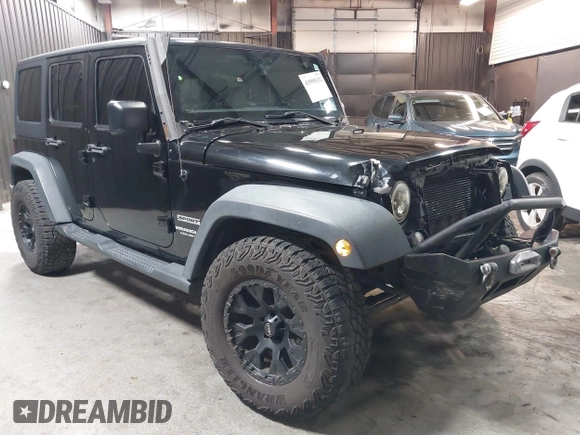 2015 Jeep Wrangler Unlimited Willys Wheeler with VIN 1C4BJWDG1FL749803, listed as a IAAI auction lot 41995132 with 156,595 mi miles and . Bid and sale history available at DreamBid. Image 1.