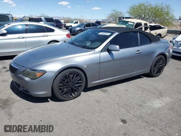 2004 BMW 6 Series 645Ci z VIN WBAEK73424B260298, wystawiony jako Copart lot #56266565 z przebiegiem 139 070 mil mil oraz Tytuł czysty. Historia ofert i sprzedaży dostępna na DreamBid. Obrazek 1.