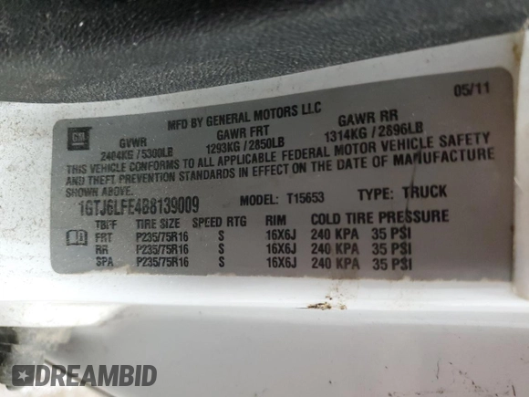 2011 GMC Canyon with VIN 1GTJ6LFE4B8139009, listed as a Copart auction lot 76472774 with 151,484 mi miles and Clean title. Bid and sale history available at DreamBid. Image 13.