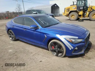 2020 Genesis G70 Advanced with VIN KMTG74LEXLU040965, listed as a Copart auction lot 55056995 with 128,300 mi miles and Salvage Title. Bid and sale history available at DreamBid. Image 4.