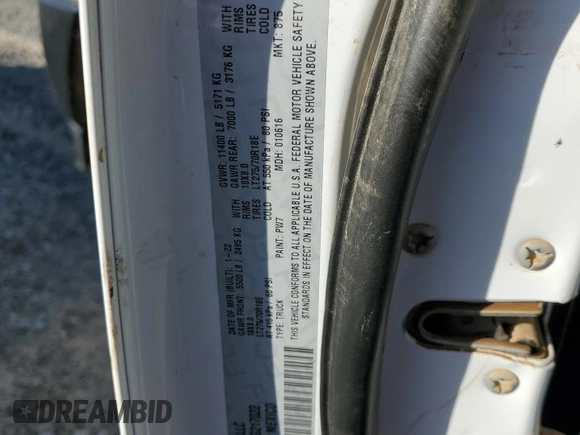2022 Ram 3500 Tradesman with VIN 3C63R3GJ1NG217022, listed as a Copart auction lot 74438394 with 0 mi miles and Salvage Title. Bid and sale history available at carsss.com. Image 13.