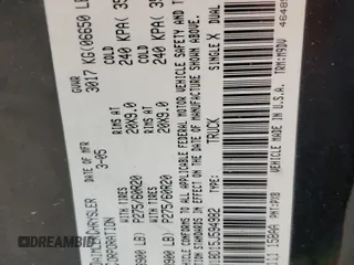 2005 Dodge 1500 SLT with VIN 1D7HU18D15J594982, listed as a Copart auction lot 55433245 with 279,399 mi miles and Salvage Title. Bid and sale history available at DreamBid. Image 12.