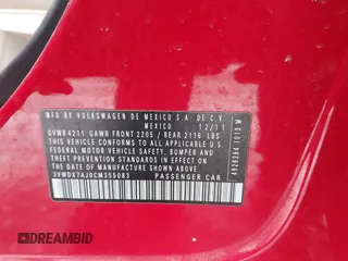 2012 Volkswagen Jetta SE с VIN 3VWDX7AJ0CM355083, выставлен на аукционе IAAI как лот 41396037 с пробегом 197 520 миль миль и . История ставок и продаж доступна на DreamBid. Изображение 9.