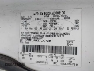 2007 Ford Explorer Sport Trac XLT с VIN 1FMEU51K67UA77381, выставлен на аукционе IAAI как лот 41884237 с пробегом 145 255 миль миль и . История ставок и продаж доступна на DreamBid. Изображение 9.