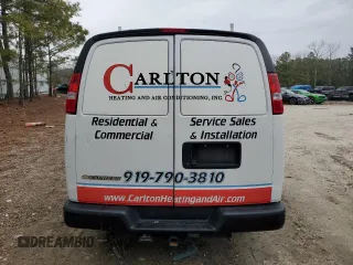2020 Chevrolet Express Cargo Van with VIN 1GCWGAFG5L1254320, listed as a Copart auction lot 39557064 with 0 mi miles and Salvage Title. Bid and sale history available at carsss.com. Image 6.
