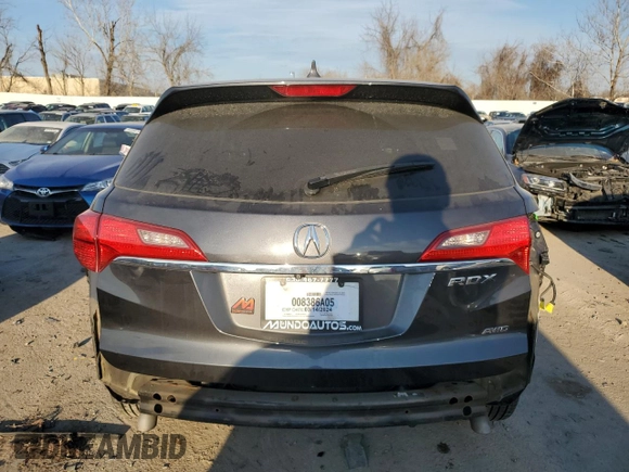 2015 Acura RDX with VIN 5J8TB4H39FL031592, listed as a Copart auction lot 43814514 with 107,020 mi miles and Salvage title. Bid and sale history available at DreamBid. Image 6.