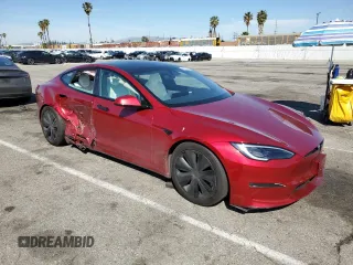 2023 Tesla Model S with VIN 5YJSA1E53PF525324, listed as a Copart auction lot 48079685 with Not provided miles and Salvage title. Bid and sale history available at DreamBid. Image 4.