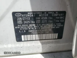 2013 Hyundai Sonata with VIN KMHEC4A4XDA085186, listed as a Copart auction lot 54975385 with 129,053 mi miles and Clean Title. Bid and sale history available at carsss.com. Image 12.