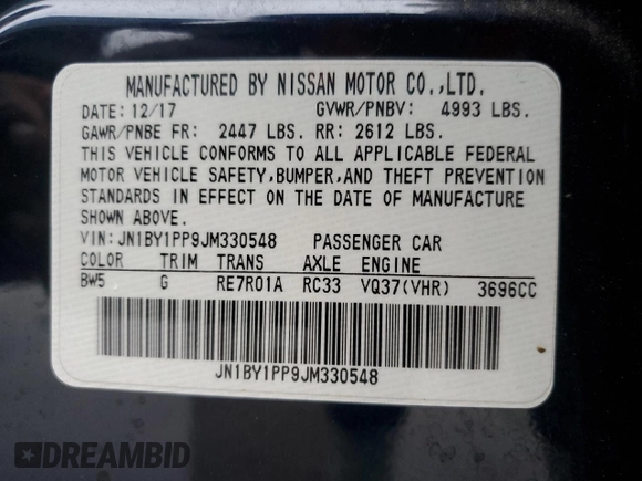 2018 Infiniti Q70 Luxe z VIN JN1BY1PP9JM330548, wystawiony jako Copart lot #53406435 z przebiegiem 73 985 mil mil oraz Czysty tytuł • Clean title. Historia ofert i sprzedaży dostępna na DreamBid. Obrazek 12.