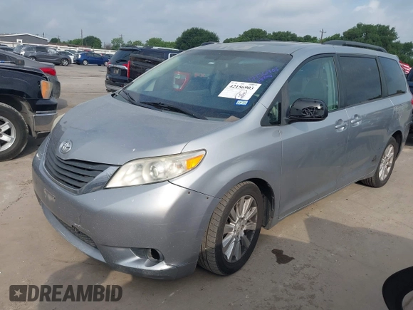 2011 Toyota Sienna XLE with VIN 5TDDK3DC0BS016250, listed as a IAAI auction lot 42156903 with 201,821 mi miles and . Bid and sale history available at DreamBid. Image 2.