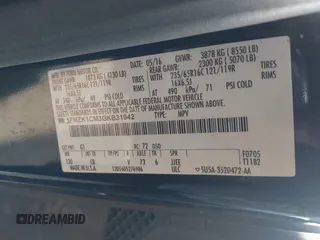 2016 Ford Transit XL with VIN 1FMZK1CM3GKB31942, listed as a IAAI auction lot 42597336 with 122,167 mi miles and . Bid and sale history available at DreamBid. Image 9.