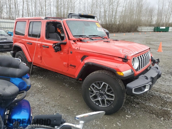 2025 Jeep Wrangler Sahara with VIN 1C4PJXEN0SW506260, listed as a Copart auction lot 46349375 with 2,824 mi miles and Clean Title. Bid and sale history available at DreamBid. Image 4.