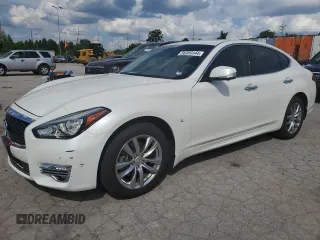 2019 Infiniti Q70 Luxe with VIN JN1BY1AR1KM585058, listed as a Copart auction lot 56389144 with 34,652 mi miles and Non repairable. Bid and sale history available at DreamBid. Image 1.