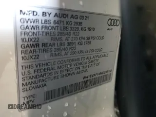 2021 Audi Q8 Premium Plus z VIN WA1EVAF14MD033153, wystawiony jako Copart lot #47657525 z przebiegiem 52 168 mil mil oraz Szkody całkowita. Historia ofert i sprzedaży dostępna na DreamBid. Obrazek 13.