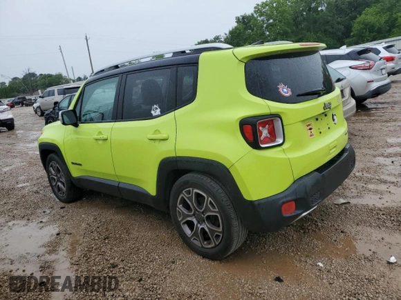 2018 Jeep Renegade Limited with VIN ZACCJADB1JPG74634, listed as a Copart auction lot 55216705 with 71,400 mi miles and Salvage title. Bid and sale history available at DreamBid. Image 2.