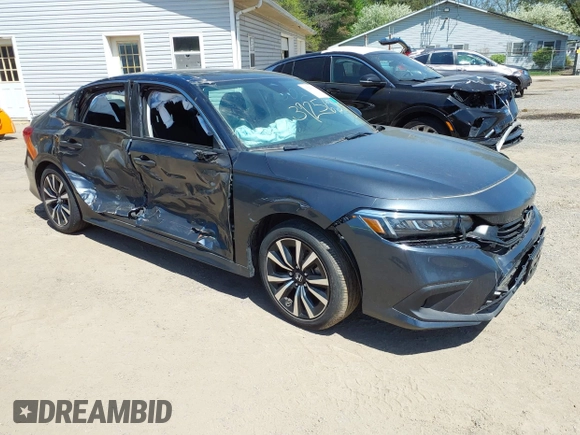 2023 Honda Civic Sedan EX with VIN 2HGFE1F71PH324023, listed as a IAAI auction lot 39256308 with 6,451 mi miles. Bid and sale history available at carsss.com. Image 1.