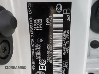 2024 Lexus UX 250h Premium with VIN JTHP9JBHXR2077083, listed as a Copart auction lot 76112004 with 22,385 mi miles and Salvage title. Bid and sale history available at DreamBid. Image 14.