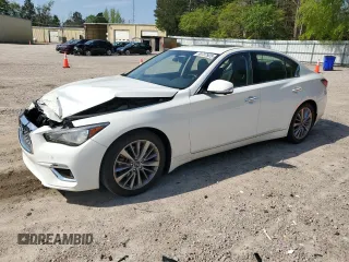 2022 Infiniti Q50 Luxe z VIN JN1EV7BP4NM310147, wystawiony jako Copart lot #50737925 z przebiegiem 19 927 mil mil oraz Szkoda całkowita • Salvage title. Historia ofert i sprzedaży dostępna na DreamBid. Obrazek 1.