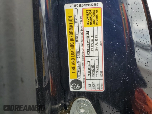 2011 Chevrolet Camaro 2LT with VIN 2G1FC1ED4B9132666, listed as a Copart auction lot 50950605 with 121,565 mi miles and Salvage title. Bid and sale history available at DreamBid. Image 14.