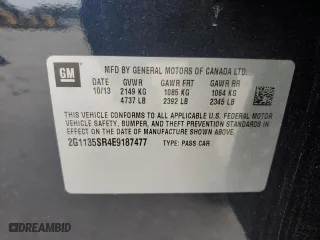 2014 Chevrolet Impala LT Eco with VIN 2G1135SR4E9187477, listed as a Copart auction lot 89307235 with 113,175 mi miles and Salvage Title. Bid and sale history available at carsss.com. Image 14.