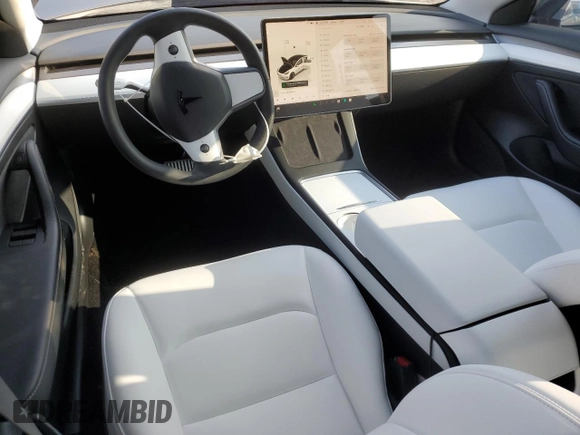 2022 Tesla Model 3 Long Range with VIN 5YJ3E1EBXNF272496, listed as a Copart auction lot 43973435 with 28,450 mi miles and Salvage Title. Bid and sale history available at DreamBid. Image 8.
