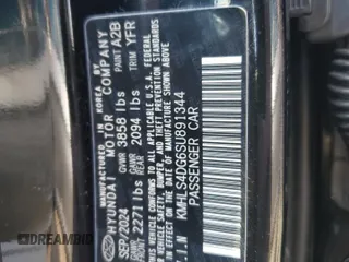 2025 Hyundai Elantra SEL Convenience with VIN KMHLS4DG6SU891344, listed as a Copart auction lot 44336305 with 2,777 mi miles and Salvage Title. Bid and sale history available at DreamBid. Image 13.