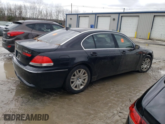 2002 BMW 7 Series 745Li with VIN WBAGN63482DR06178, listed as a Copart auction lot 48084225 with Not Provided miles and Clean Title. Bid and sale history available at carsss.com. Image 3.
