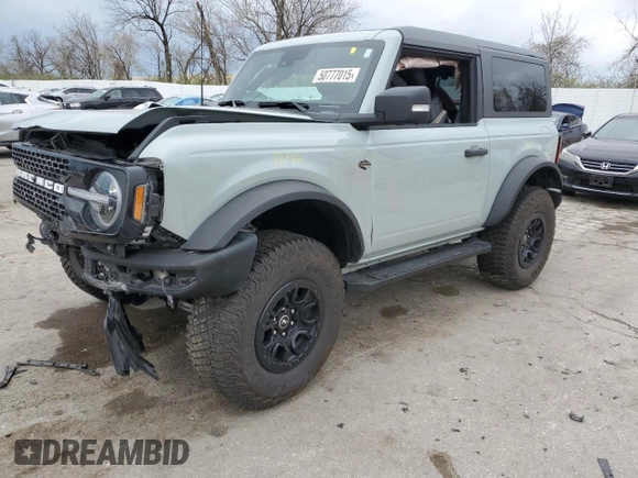 2022 Ford Bronco with VIN 1FMDE5CP1NLB68658, listed as a Copart auction lot 50777015 with 10,203 mi miles and Salvage Title. Bid and sale history available at DreamBid. Image 1.