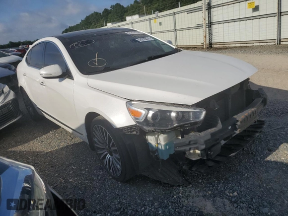2014 Kia Cadenza Premium with VIN KNALN4D76E5139862, listed as a Copart auction lot 64353874 with 168,082 mi miles and Salvage Title. Bid and sale history available at carsss.com. Image 4.
