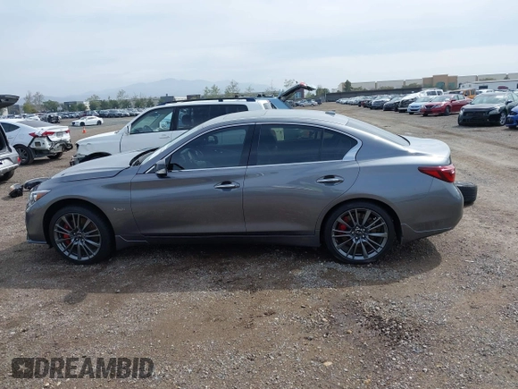 2020 Infiniti Q50 Red Sport 400 with VIN JN1FV7AP9LM630132, listed as a IAAI auction lot 41794185 with 20,049 mi miles and . Bid and sale history available at carsss.com. Image 15.