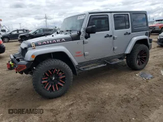 2015 Jeep Wrangler Unlimited Sahara with VIN 1C4HJWEGXFL621665, listed as a Copart auction lot 55315175 with 92,529 mi miles and Salvage title. Bid and sale history available at DreamBid. Image 1.