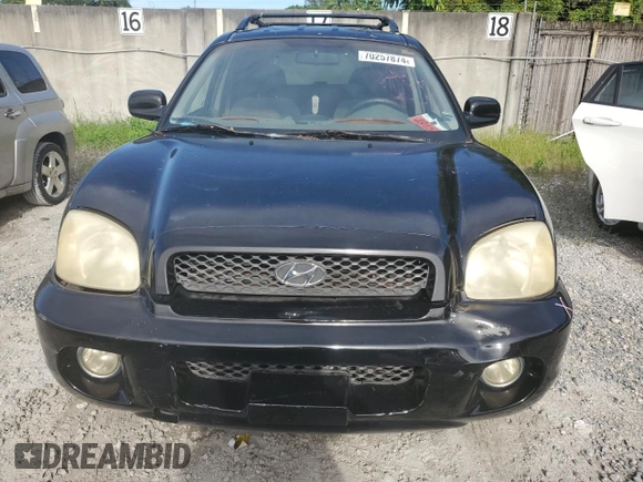 2003 Hyundai Santa Fe GLS with VIN KM8SC13D53U382460, listed as a Copart auction lot 70257874 with 0 mi miles and Salvage Title. Bid and sale history available at carsss.com. Image 5.