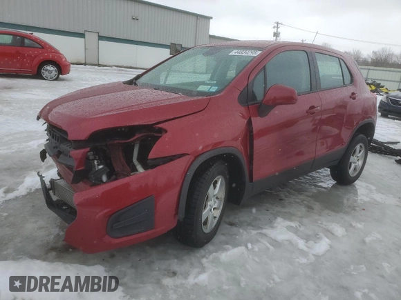 2015 Chevrolet Trax LS with VIN KL7CJPSB3FB248464, listed as a Copart auction lot 54490715 with 126,059 mi miles and Non Repairable. Bid and sale history available at carsss.com. Image 1.