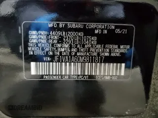 2021 Subaru WRX with VIN JF1VA1A60M9811817, listed as a Copart auction lot 45347405 with 41,561 mi miles and Salvage Title. Bid and sale history available at carsss.com. Image 15.