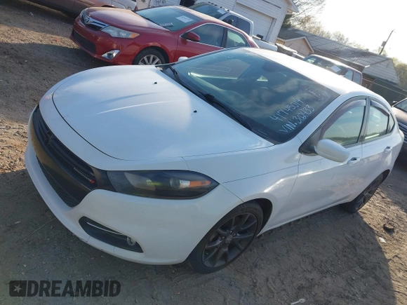 2015 Dodge Dart SXT with VIN 1C3CDFBB4FD302433, listed as a IAAI auction lot 41745014 with 148,635 mi miles. Bid and sale history available at carsss.com. Image 2.