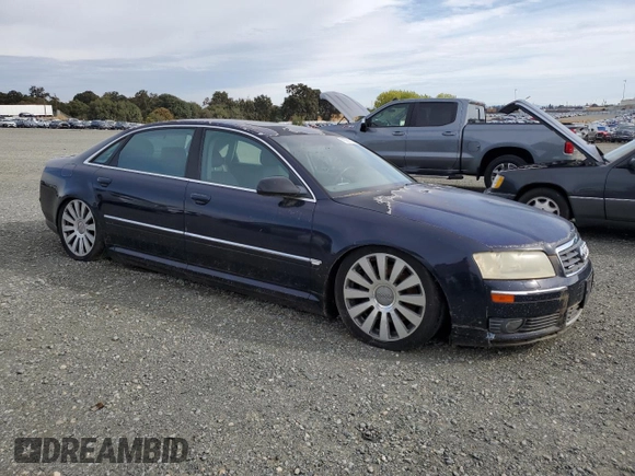 2004 Audi A8 L with VIN WAUML44E74N021729, listed as a Copart auction lot 78591314 with Not Provided miles and Clean Title. Bid and sale history available at carsss.com. Image 4.