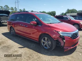 2022 Honda Odyssey EX with VIN 5FNRL6H50NB011140, listed as a Copart auction lot 56473855 with 30,976 mi miles and Salvage Title. Bid and sale history available at DreamBid. Image 4.
