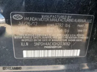 2013 Hyundai Elantra Limited PZEV with VIN 5NPDH4AEXDH203692, listed as a Copart auction lot 53472375 with 173,139 mi miles and Clean Title. Bid and sale history available at carsss.com. Image 12.