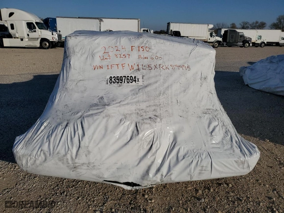 2024 Ford F-150 XL with VIN 1FTFW1L5XRKD89995, listed as a Copart auction lot 83597694 with 0 mi miles and Non Repairable. Bid and sale history available at carsss.com. Image 6.