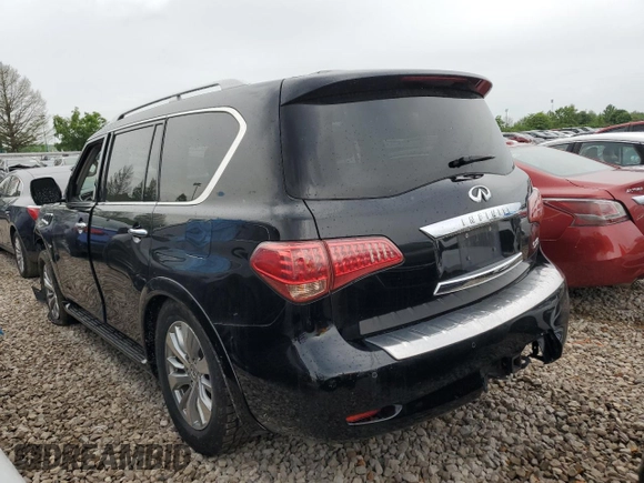 2017 Infiniti QX80 with VIN JN8AZ2NEXH9151613, listed as a Copart auction lot 55811025 with 286,125 mi miles and Salvage title. Bid and sale history available at DreamBid. Image 2.