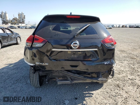 2017 Nissan Rogue SV with VIN KNMAT2MT5HP512481, listed as a Copart auction lot 52442485 with 93,264 mi miles and Salvage Title. Bid and sale history available at carsss.com. Image 6.
