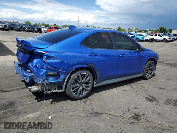 2022 Subaru WRX Premium with VIN JF1VBAH60N8014994, listed as a Copart auction lot 58999515 with 24,375 mi miles and Salvage title. Bid and sale history available at DreamBid. Image 3.