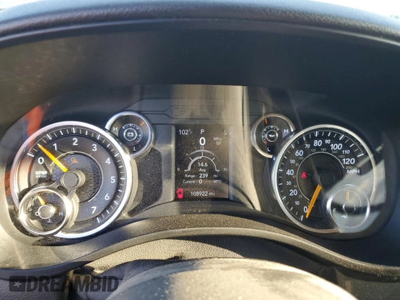 2019 Ram 1500 Tradesman with VIN 1C6SRFNT2KN872326, listed as a Copart auction lot 63645674 with 108,922 mi miles and Salvage title. Bid and sale history available at DreamBid. Image 9.