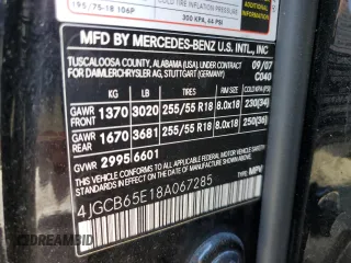 2008 Mercedes-Benz R-Class 3.5L with VIN 4JGCB65E18A067285, listed as a Copart auction lot 44020155 with 178,443 mi miles and Non Repairable. Bid and sale history available at carsss.com. Image 13.