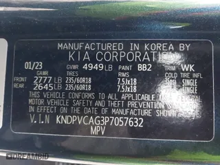 2023 Kia Sportage Hybrid EX with VIN KNDPVCAG3P7057632, listed as a IAAI auction lot 41816555 with 27,849 mi miles. Bid and sale history available at carsss.com. Image 9.