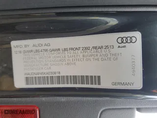 2019 Audi A4 Premium with VIN WAUDNAF45KA030818, listed as a Copart auction lot 53670475 with 55,800 mi miles and Salvage Title. Bid and sale history available at carsss.com. Image 12.